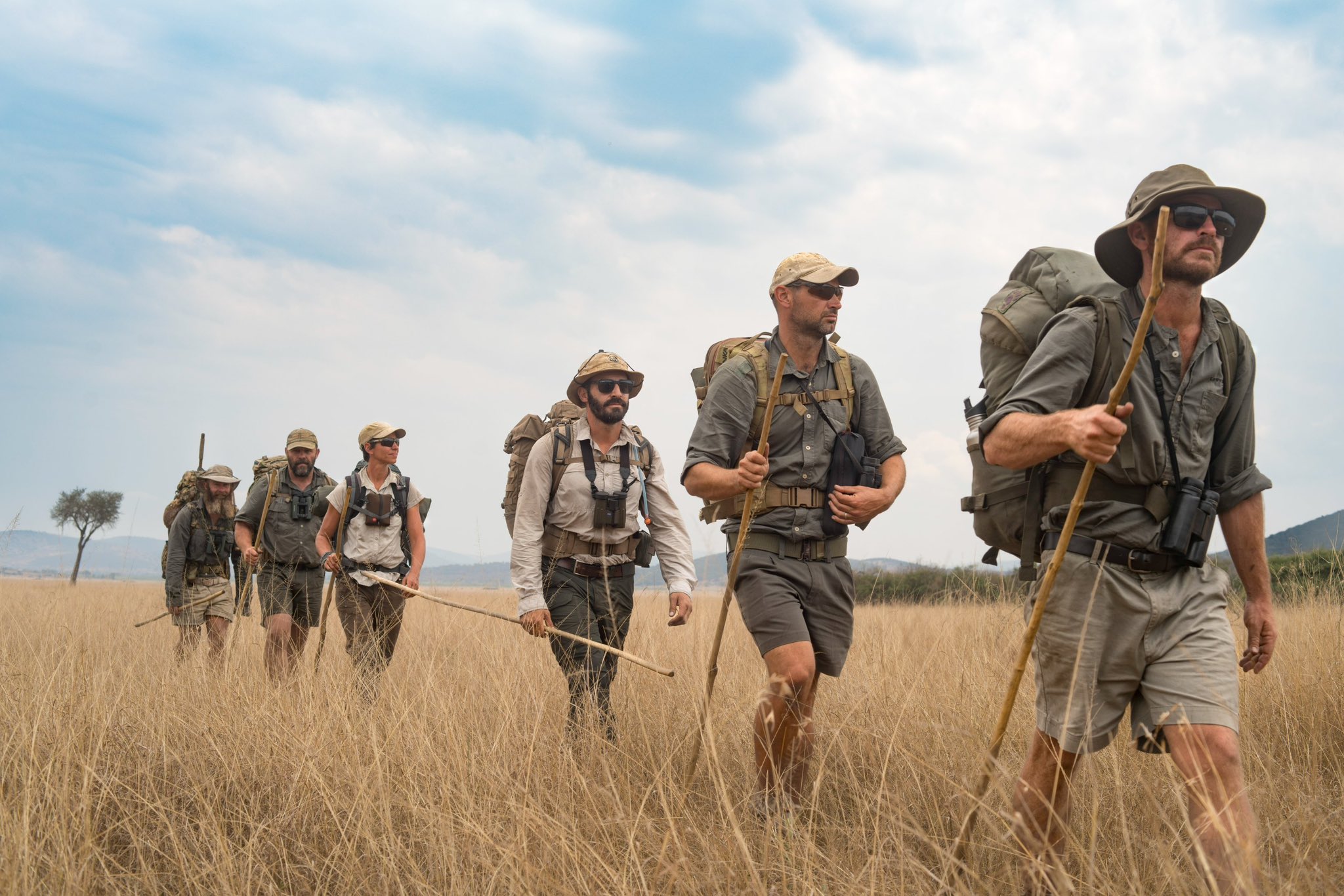 A group of Tourists on their safari hike in Rwanda